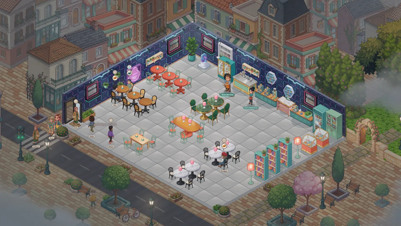 A player's café at dawn