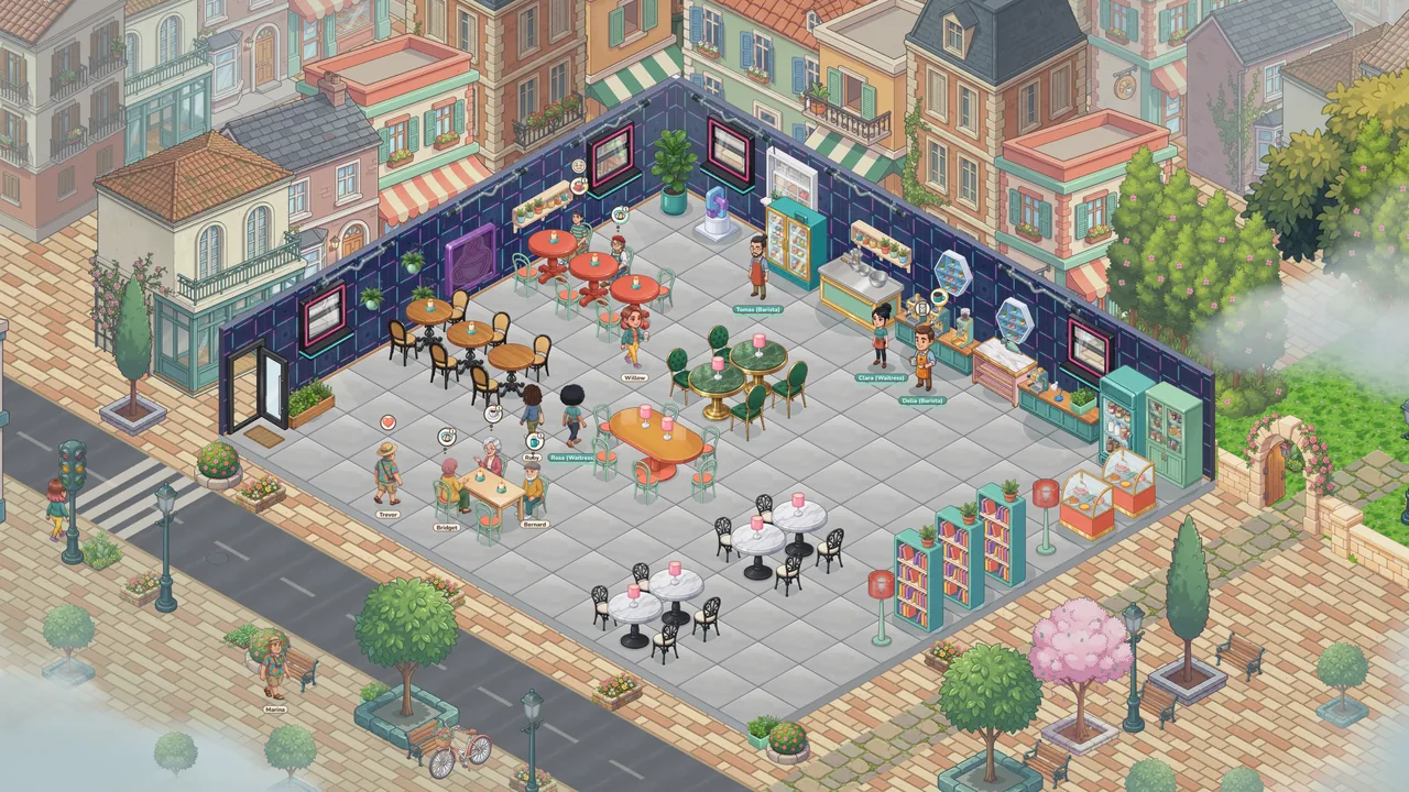 A player's café at noon