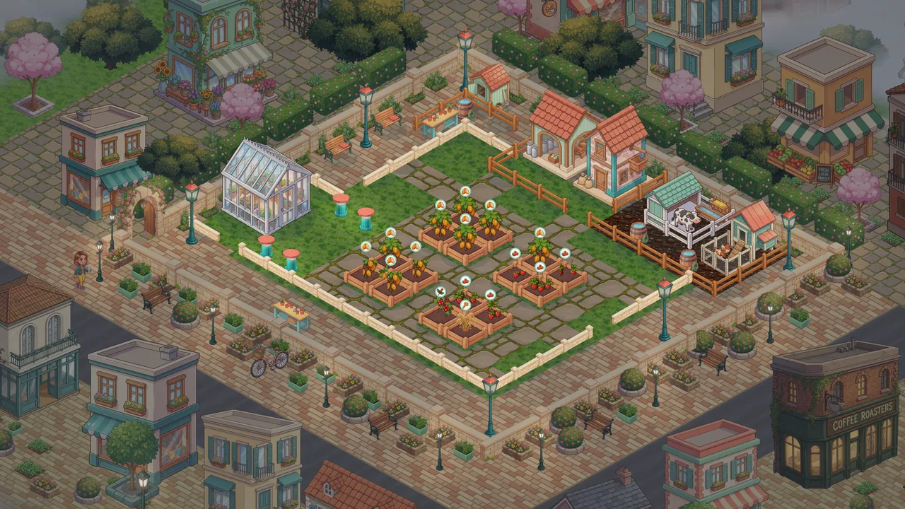 A player's garden at dawn