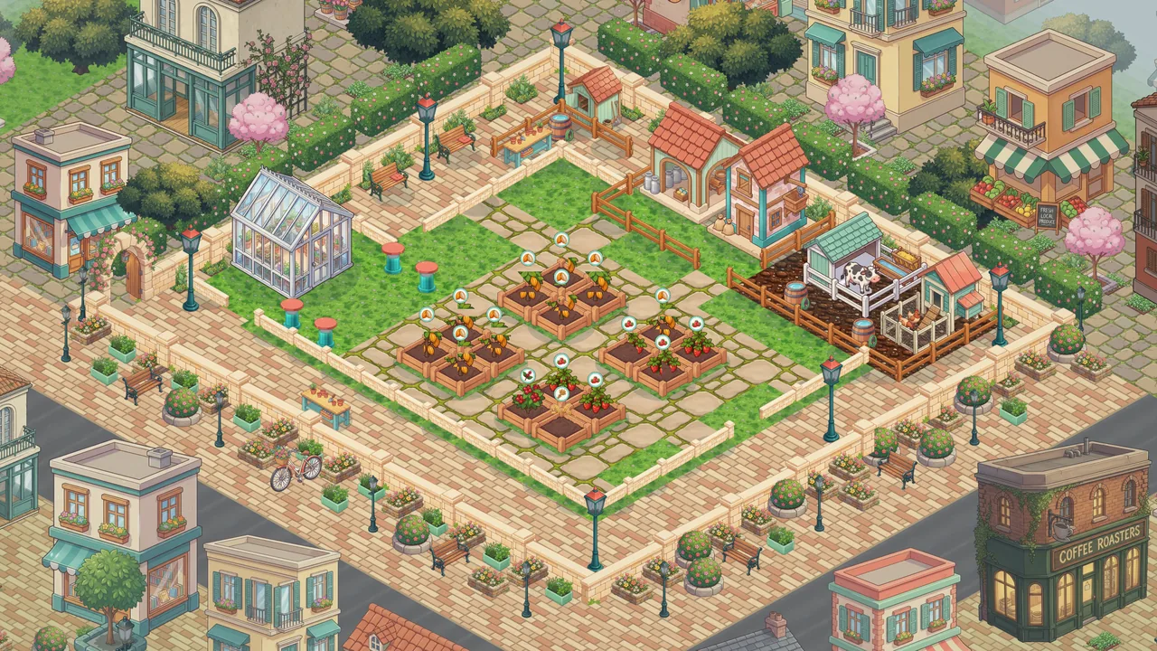 A player's garden in the morning